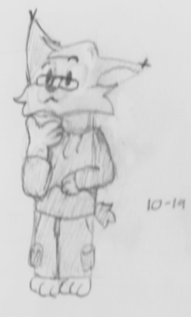 Lince think (sketch)
Sketch of a thinky Lince! It's a little blurry since I'd scanned it off my new sketchbook.

10-29-2023 (not 10-19)
Keywords: Lince
