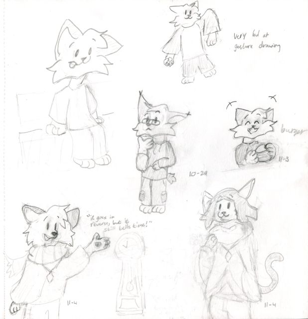 Sketchpage 1
Lads including some Linces (including the thinky Lince in better quality), [url=https://toyhou.se/8806997.craig]Craig[/url] selling you a grandfather's clock, and a (yet unnamed) Volkhovian girl!
Keywords: Lince,Craig