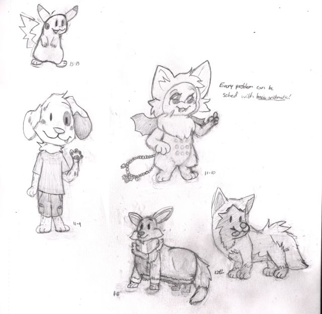 Sketchpage 3
A pikachu, [url=https://toyhou.se/15632492.cody]Cody[/url] (Caby), Casio ([url=http://fwd.somnolescent.net]Savannah[/url]), Apache, and a poochyena (gotta come up with an OC name).
Keywords: Apache,pokemon