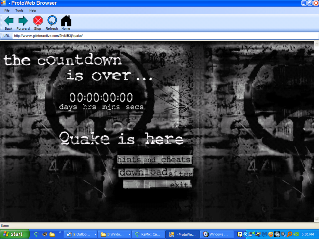 Quake website on ProtoWeb
Legend tells if you wait long enough, the countdown'll start ticking into the negatives.
